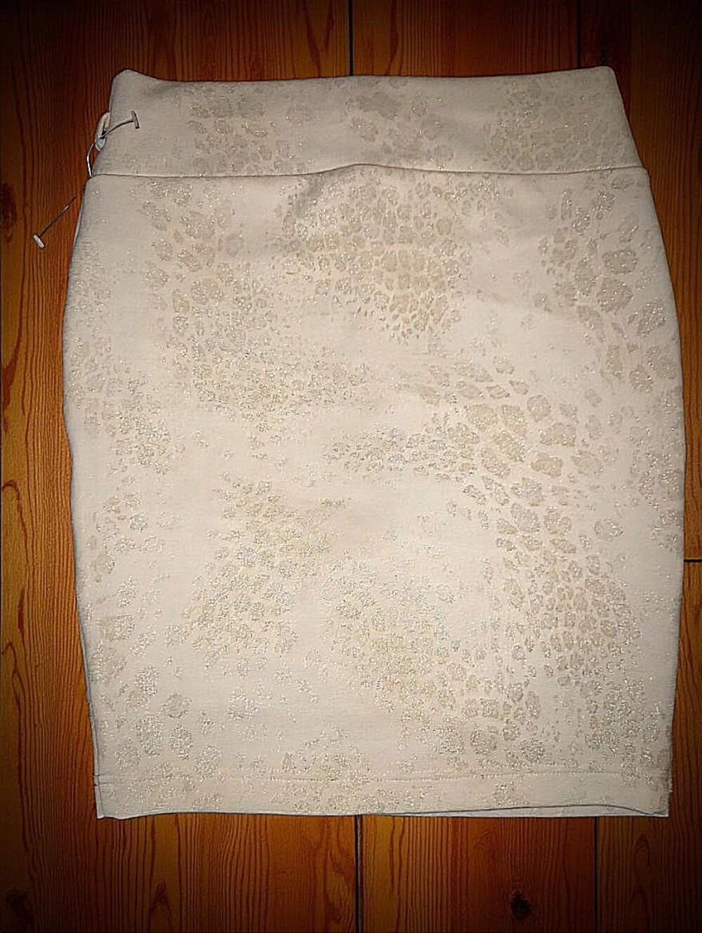 Cream Charlotte Russe Gold Leopard Print Textured Mini Skirt
